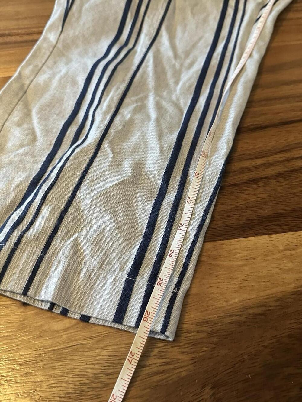 Soft Surroundings Vacation Beach Striped Linen Cotton Pants Cream/navy 1XL NWT - Picture 13 of 14